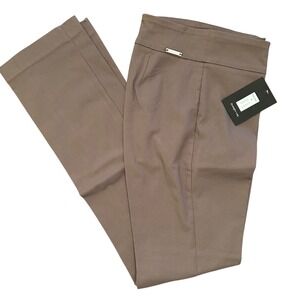 NWT Rekucci Straight Leg Chocolate Brown Women's Size 4 Pants Stretchy Office